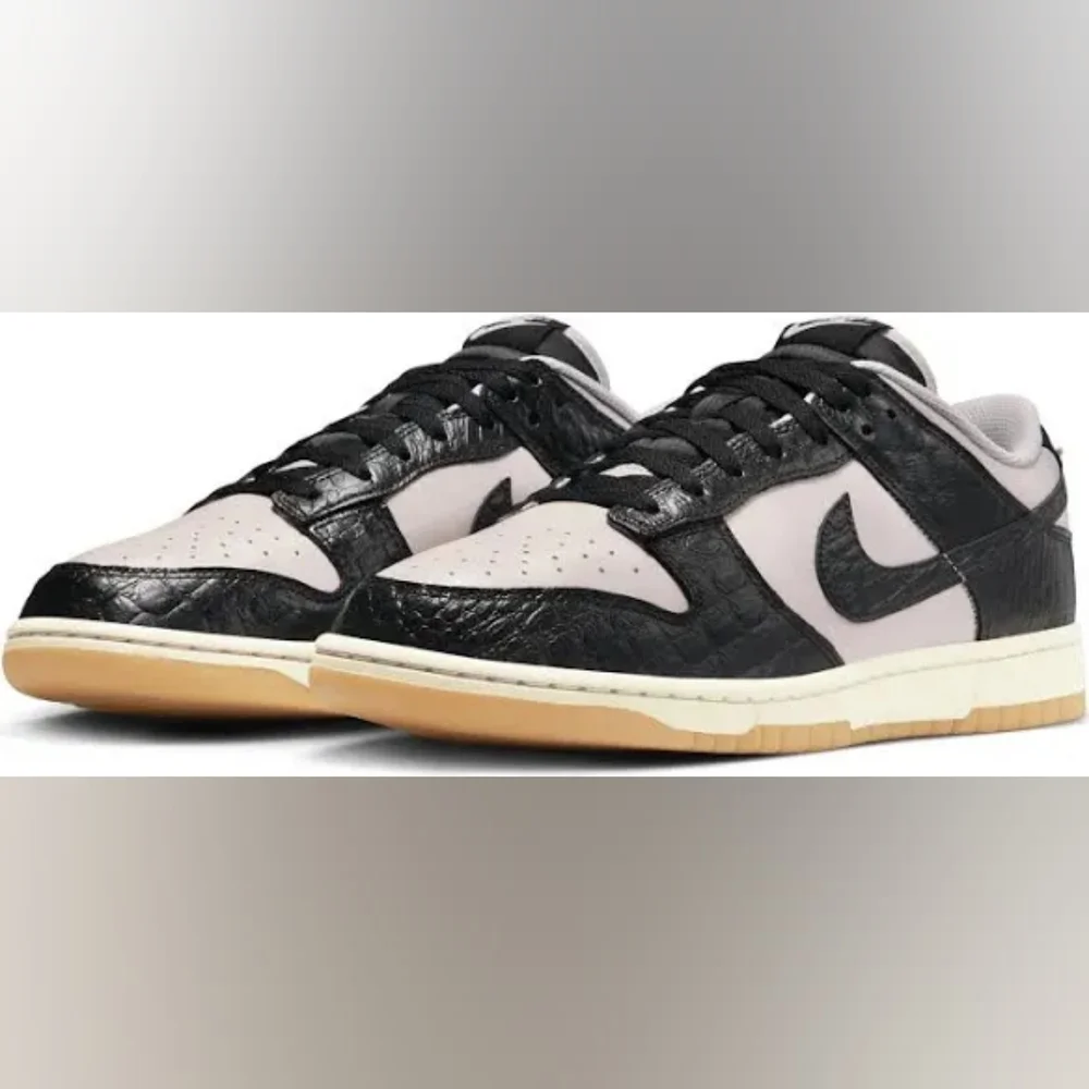 Nike Dunk Low LTD Pink Foam Black Croc Embossed Men's Sneakers - Picture 4 of 7
